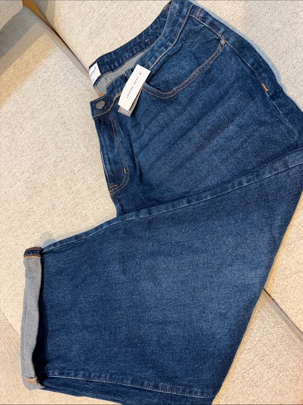 Lane Bryant Indigo Roll-Cuff Boyfriend Jeans